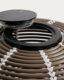 Уличный светильник Garoina солнечных батареях из искусственного ротанга зеленого цвета, 35 см