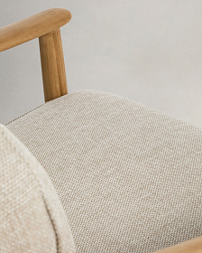 Уличное кресло Elunda из тикового дерева и бежевой веревки