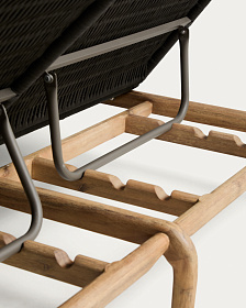 Двойной шезлонг Alipa из массива акации и веревки темно-серого цвета