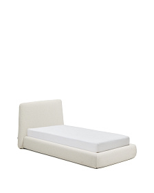 Кровать Martina со съемным чехлом из шенилла цвета экрю 90 x 200