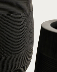 Набор из двух черных кашпо Tival с эффектом цемента, диаметр 50 см/34 см