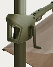 Бежевый консольный зонт Noli с зеленой алюминиевой конструкцией, 300 x 300 см