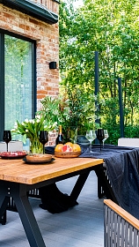 Стол обеденный Alaska TEAK NATURAL-CARBON MATTE 300х100