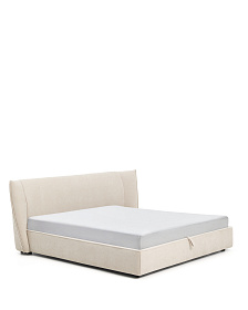 Кровать Arvian бежевого цвета из шенилла с ящиком для хранения 180 х 200 см