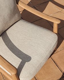 Уличное кресло Elunda из тикового дерева и бежевой веревки