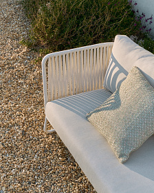 Уличный 3-местный диван Saconca из шнура и серой оцинкованной стали 189 см