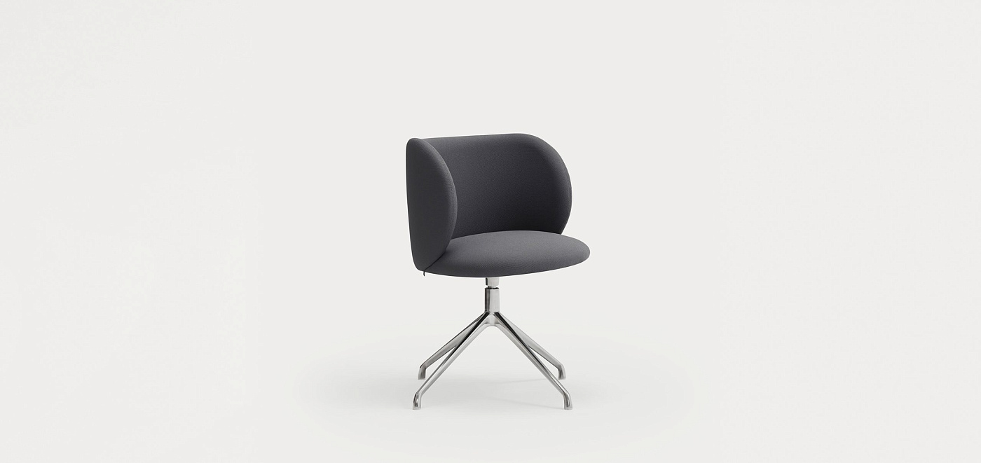 Поворотный стул Mogi хром/ темно-серый