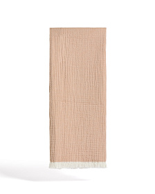 Плед Nafine из хлопкового муслина с двухцветной бахромой 130 x 170 см