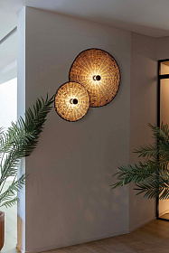 Настенный/потолочный светильник Costas 600 H70 черный/из ротанга