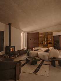 Granite Кресло из зеленого шенилла и массива ясеня в отделке орех