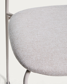 Полубарный стул Meli из бежевой синели с металлическими ножками, 65 см