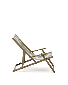 Vilara Складной шезлонг для улицы в полоску зеленого и бежевого цвета