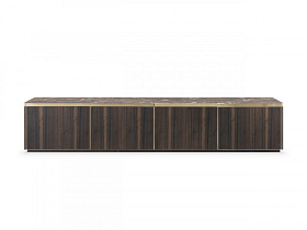 Тумба под ТВ Empire Smoked Eucalyptus/Emperador Marble/Gold Stainless