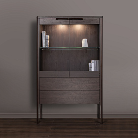 Витрина RONDA темный орех V36W1