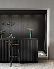 Настольная лампа Rebound зеленый мрамор/черная кожа