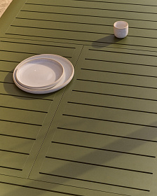 Раздвижной уличный стол Brela из зеленого алюминия, 205(287) x 100 см