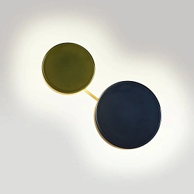 Композиция настенных светильников Caramel 28 Triac Green и 38 Triac Blue основание в матовом золоте