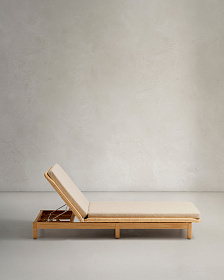 Шезлонг Galea из тикового дерева и синтетического ротанга