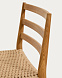 Полубарный стул Analy из массива дуба в натуральной отделке и веревочным сиденьем 65 см
