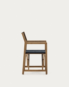 Складное уличное кресло Vilara из акации и текстиля черного цвета