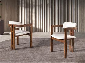 Стул 4194 из ткани белого цвета