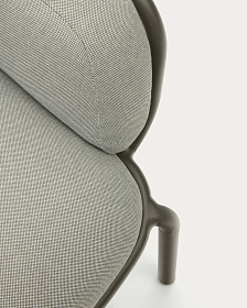 Уличный диван Joncols из серой ткани и зеленым алюминиевым каркасом 164 см