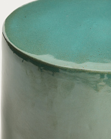 Уличный приставной столик Mesquida из керамики с бирюзовой глазурью 35 см