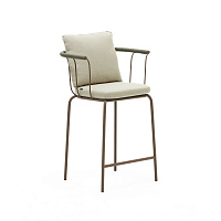 Salguer Барный стул из корда и стали окрашенный в коричневый цвет