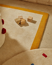 Ковер Nalim бежево-горчичного цвета 100% хлопок 90 х 150 см