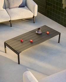 Журнальный столик Sorells из зеленого алюминия 63 x 149 см