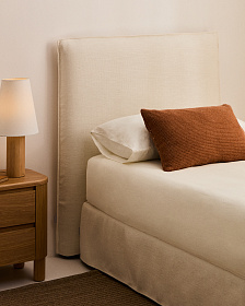 Изголовье кровати Jaira из белого шенилла со съемным чехлом для кроватей шириной до 90 см