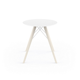 Обеденный стол Faz на деревянных ножках ø70x74