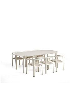 Комплект садовой мебели Erice стол и 6 стульев из алюминия цвета экрю и веревки