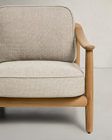 Уличный 3-х местный диван Elunda из тикового дерева и бежевой веревки