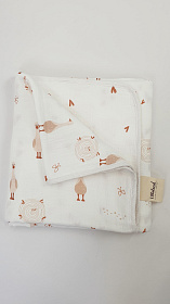 Плед детский Lillaland сердечки/гуси 100/80