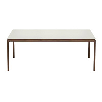 Обеденный стол CALPE 180x90 отделка шпон ореха F, светло-серый матовый лак RAL9002