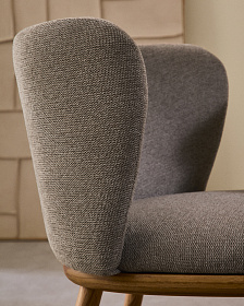 Ciselia Стул из коричневой синели и натурального массива ясеня