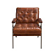 Кресло 5166 из коньячно-коричневой кожи