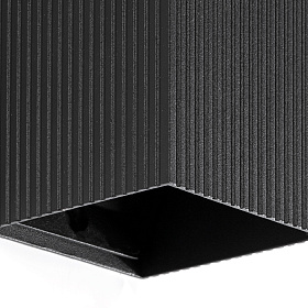 LUNE Черный квадратный настенный светильник с рифлением 1xGU10