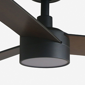 Вентилятор RUDDER L Ш1320 черный / орех 3 P LED 18W CCT DIM