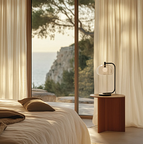 Настольная лампа Cloud прозрачное стекло/черный металл