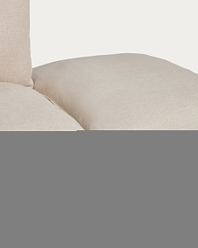 Угловой модульный диван Anarela на 4 места со съемными чехлами из бежевого льна и вискозы, 287 x 307