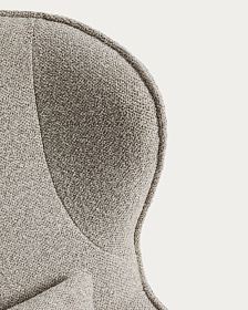 Поворотное кресло Sorile из бежевой синели и черной стали