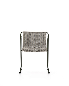 Стул Maurina из оцинкованной стали зеленого цвета и экрю и серым шнуром