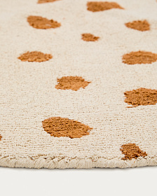 Круглый ковёр Tandani из бежевого хлопка с рисунком гепарда, Ø 100 см