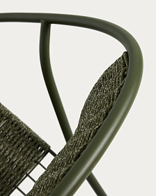 Уличное кресло Atrani из оцинкованной стали и зеленой веревки