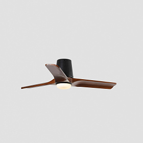 Потолочный вентилятор HEYWOOD TUB S Ш900mm черный/орех 3P LED 10W CCT