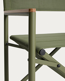 Складной уличный стул Tisno из зеленого алюминия и зеленого текстиля