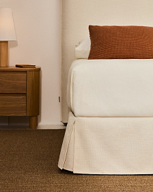 Кровать Jaira из белого шенилла со съемным чехлом для матраса 90x200