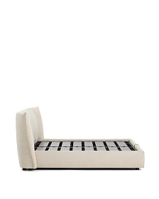 Кровать Arvian бежевого цвета из шенилла с ящиком для хранения 160 х 200 см